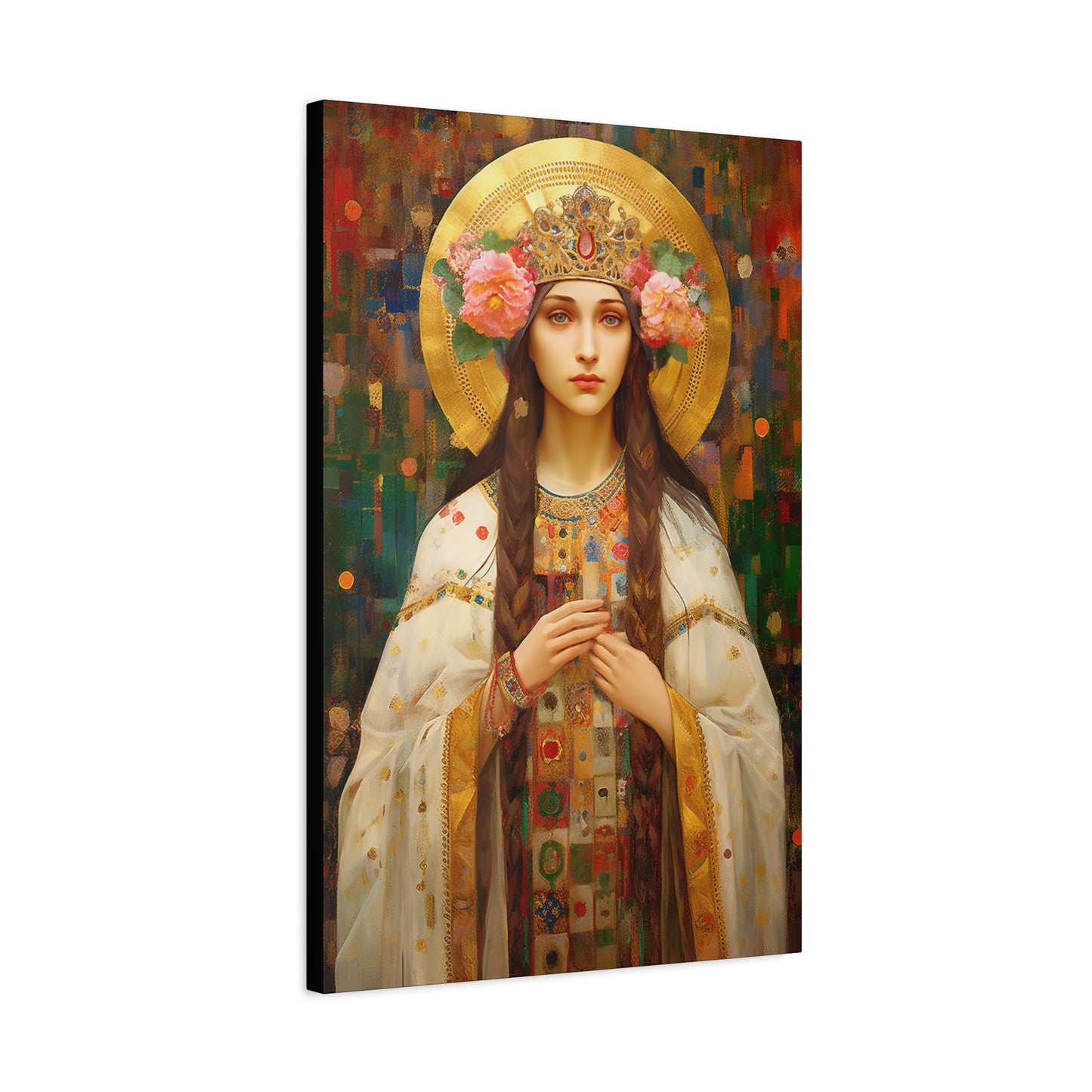 Saint Elizabeth of Hungary  - Museum Wrapped Canvas - Sanctified Souls Print - Religious Art for your Home