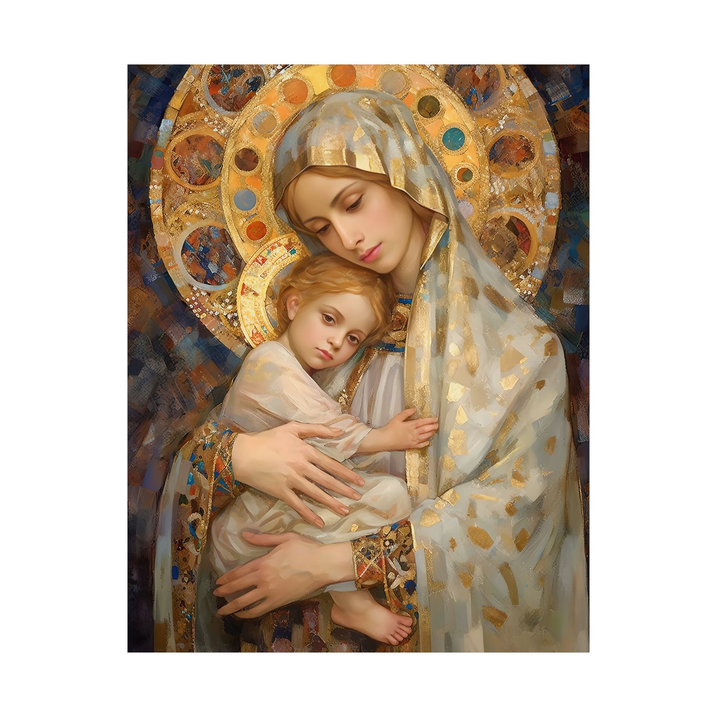 Madonna and Child - Print - Sanctified Souls Print - Multiple Sizes - Premium Matte Vertical Posters - Mary and the Christ Child