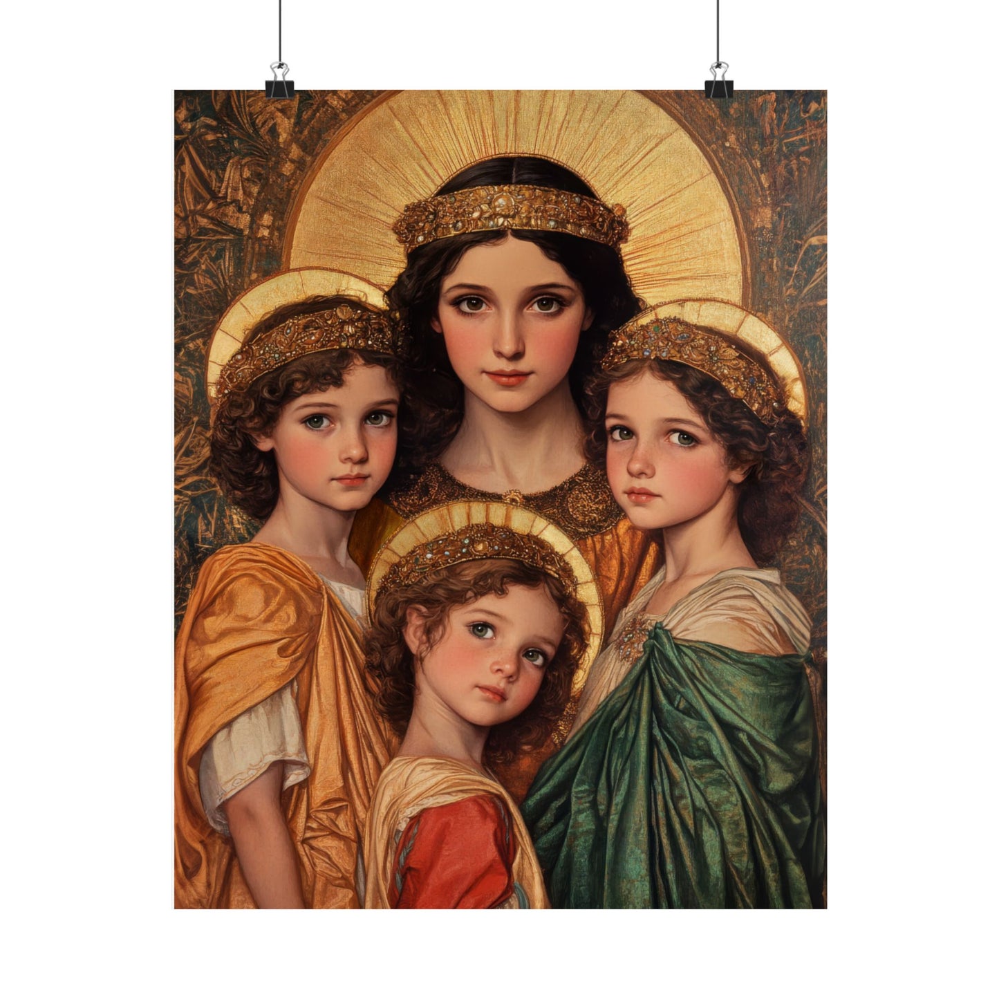 Saints Sophia, Faith, Hope and Charity - Sanctified Souls Print - Multiple Sizes - Premium Posters - Catholic Art - Christian