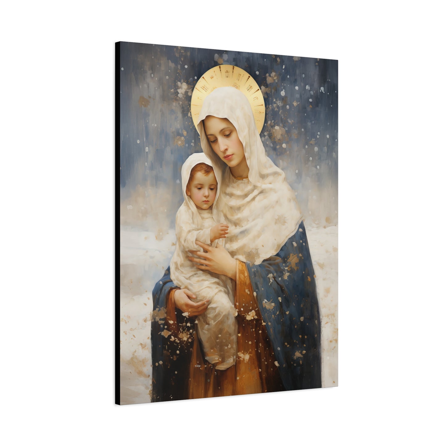Winter's Grace : Our Lady of the Snows Canvas Print - Multiple Sizes - Catholic Home art - Gallery Wrapped Canvas - Sanctified Souls Print