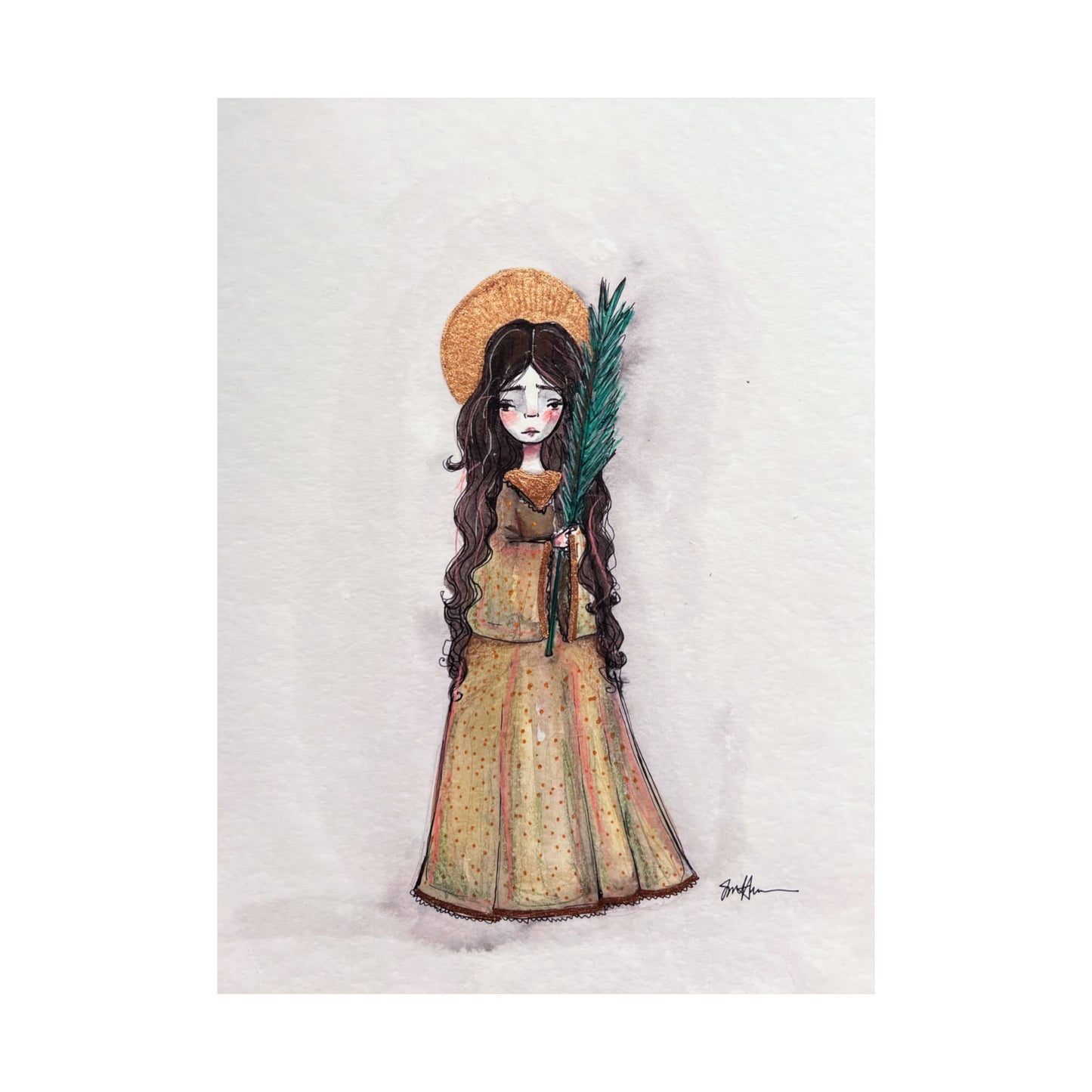 Saint Hope Poster - Hand-Drawn Art | Catholic Art Print | Faith Hope and Charity Middle Sister | Devotional Wall Art | Sanctified Solocosmo