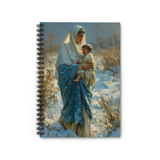 Snowfall of Grace - Our Lady's Winter Radiance Journal - Our Lady of the Snows - Religious Based Notebook - Spiral Notebook - Ruled Line