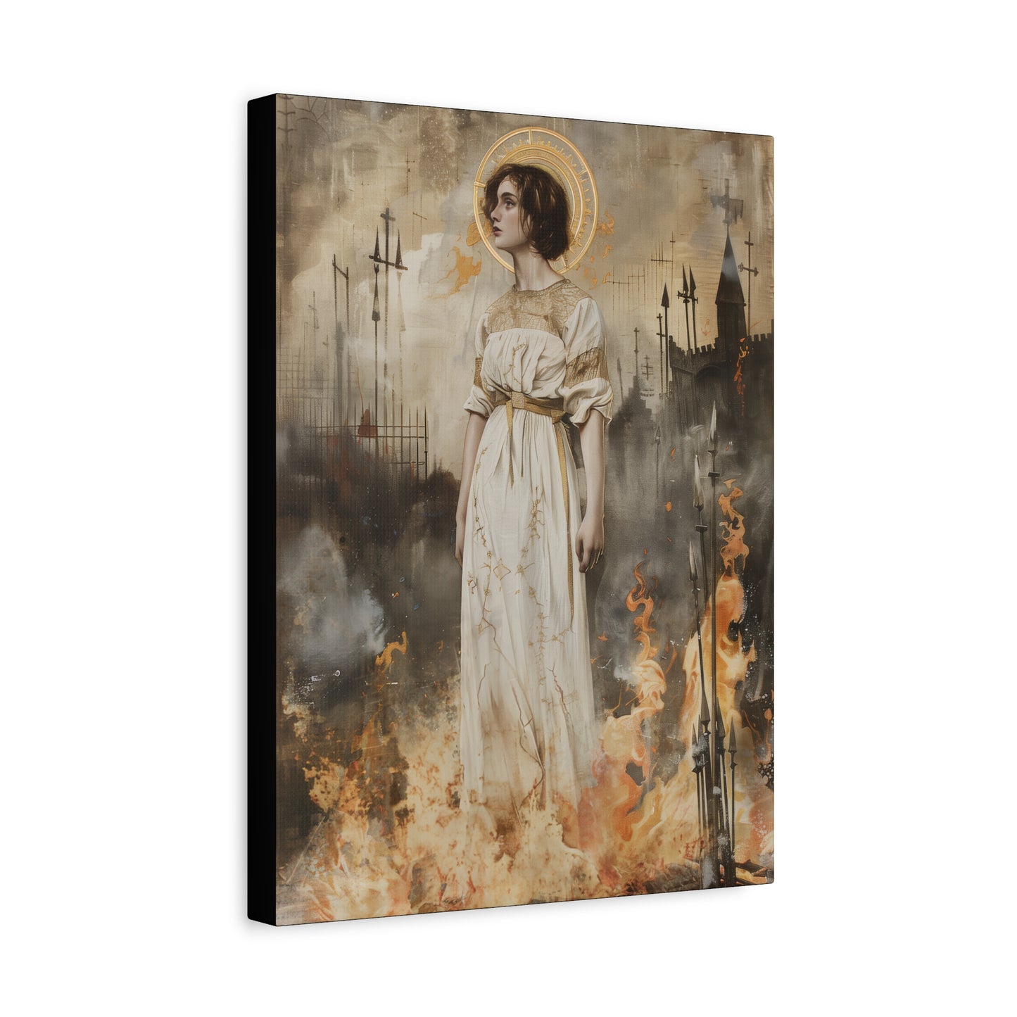 Saint Joan of Arc - Museum Wrapped Canvas - Sanctified Souls Print - Religious Art for your Home