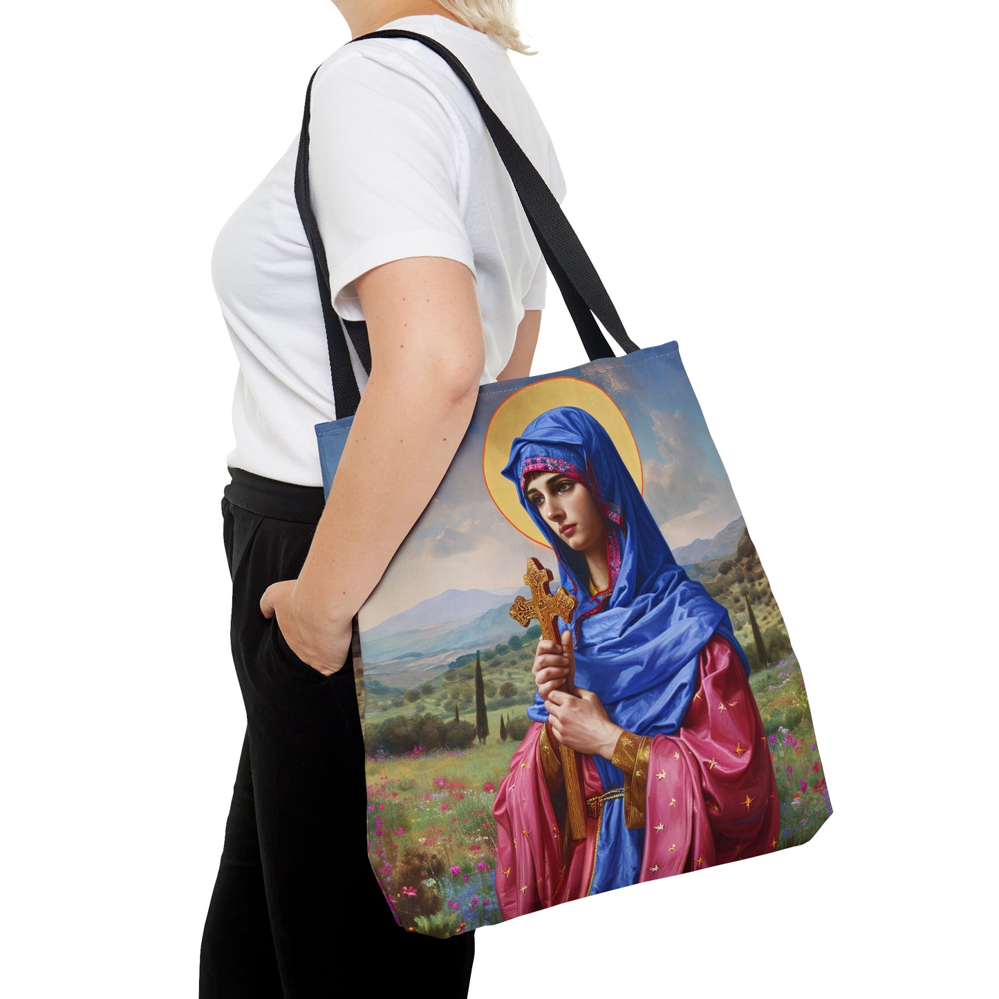 Saint Anysia of Salonika Tote Bag - Large Medium Small Faith Art Bag - Re usable Tote Purse - Double Sided - Catholic Art Bag