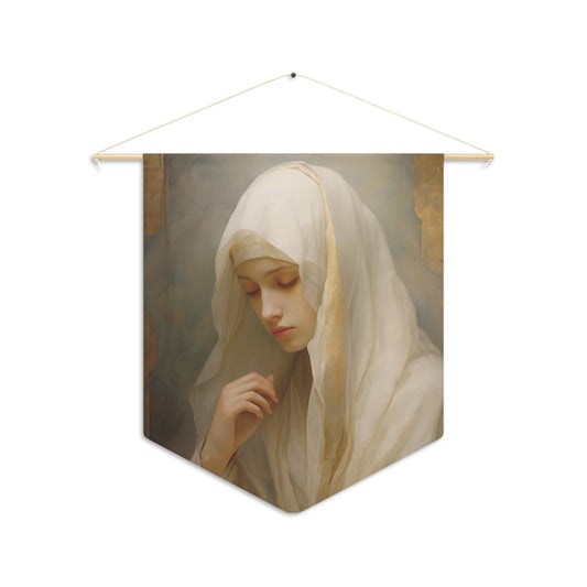 Mary the Blessed Virgin Wall Banner / Wall Hanging - Mother Mary Art for your home - Prayer room - Nursery Room Art - 18" x 21"