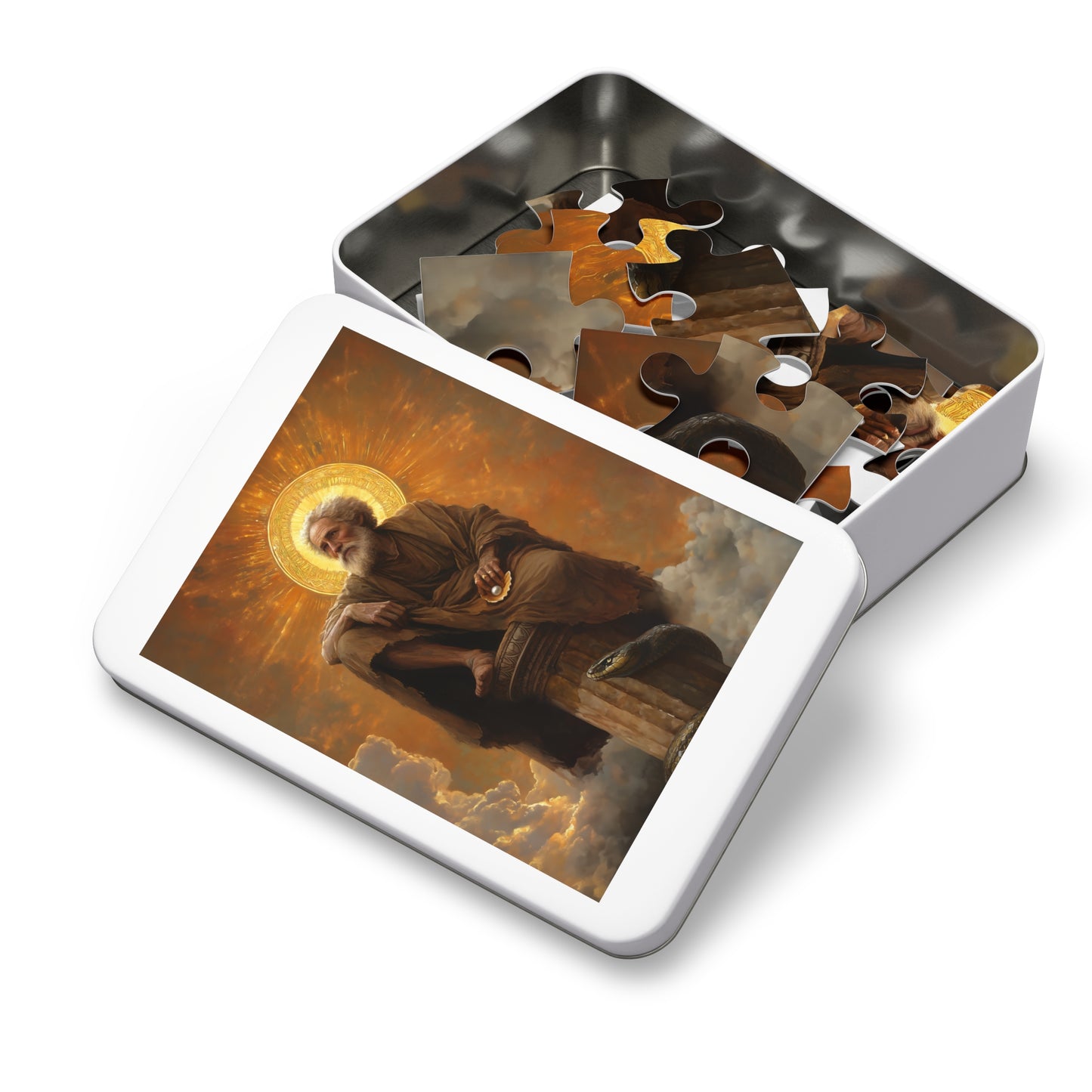 Saint Simeon Stylites - Puzzle and Keepsake Tin - Religious (30, 110, 252, 500,1000) - Religious Puzzle - Gifts for Catholic Families