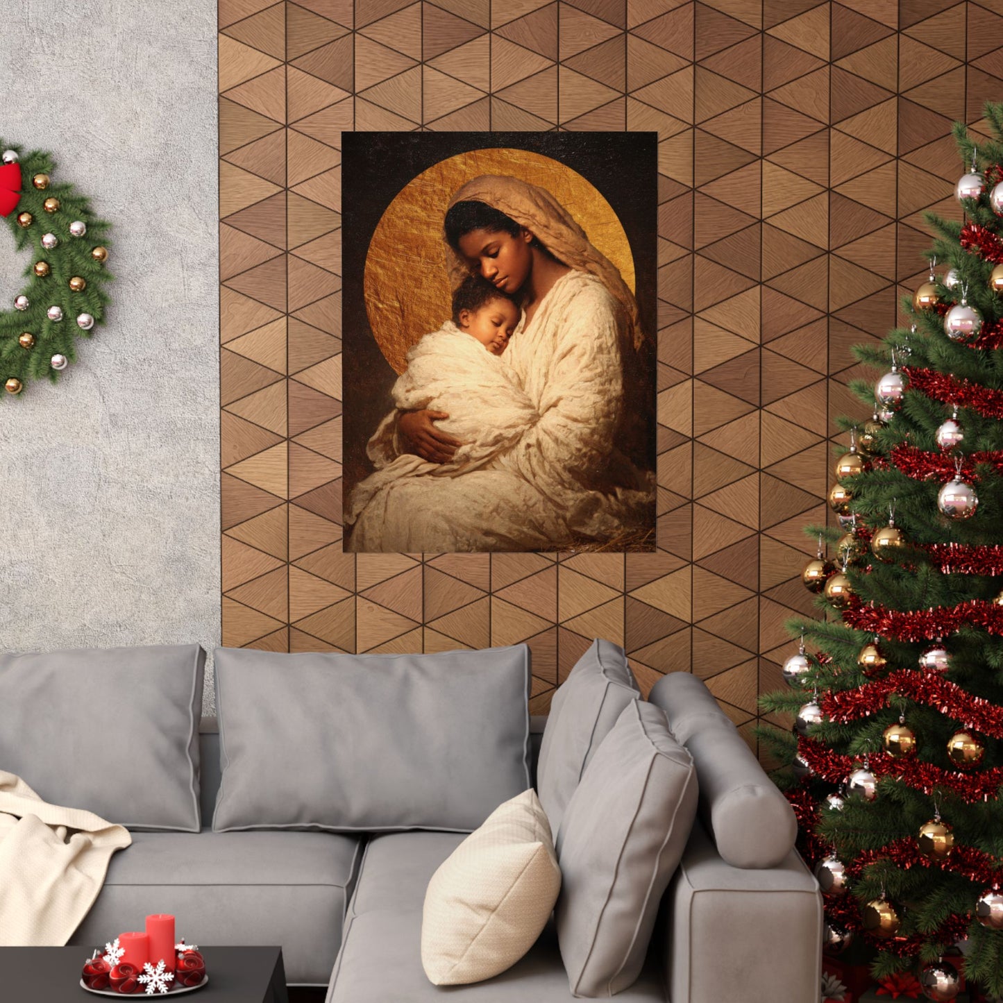 Our Lady of the Manger - Mother Mary and the Christ Child - Sanctified Souls Print - Multiple Sizes - Premium Matte Vertical Posters