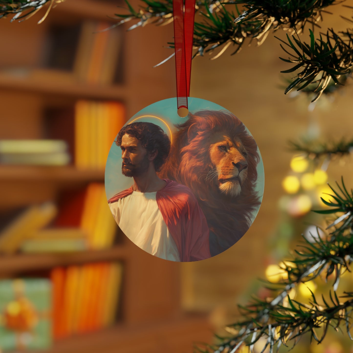 Saint Mark the Evangelist  Metal Ornament - Religious Holiday Christmas Ornament and Keepsake - Catholic Religious Keepsake