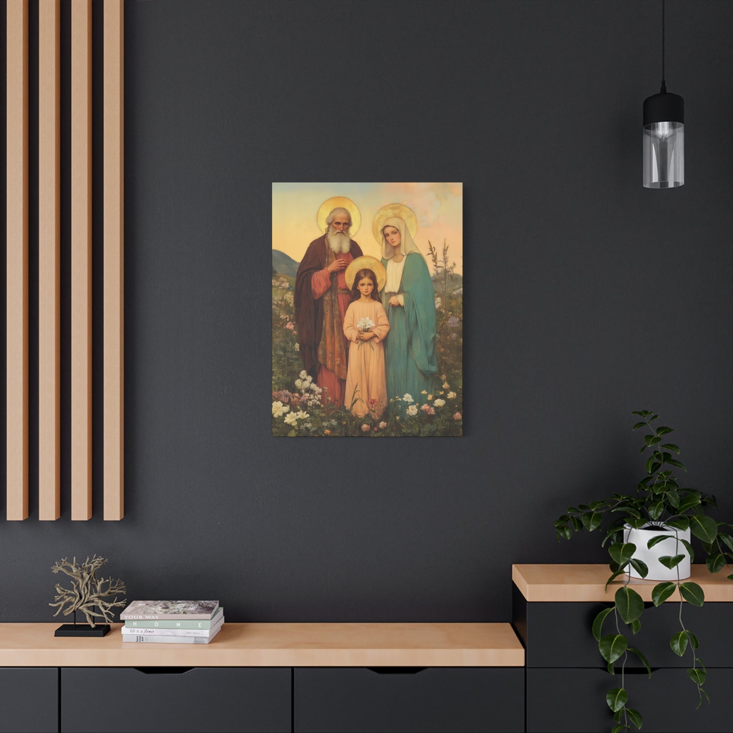 Saints Joachim and Anne with Young Mary - Gallery Wrapped Canvas - Print - Religious Art for your Home - Catholic Art