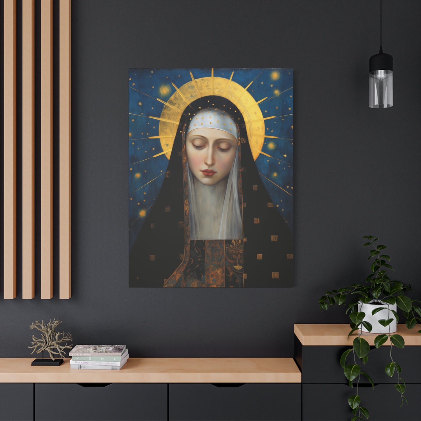Saint Brigid of Sweden Canvas Print - Multiple Sizes - Catholic Home art - Museum Wrapped Canvas - Sanctified Souls Print