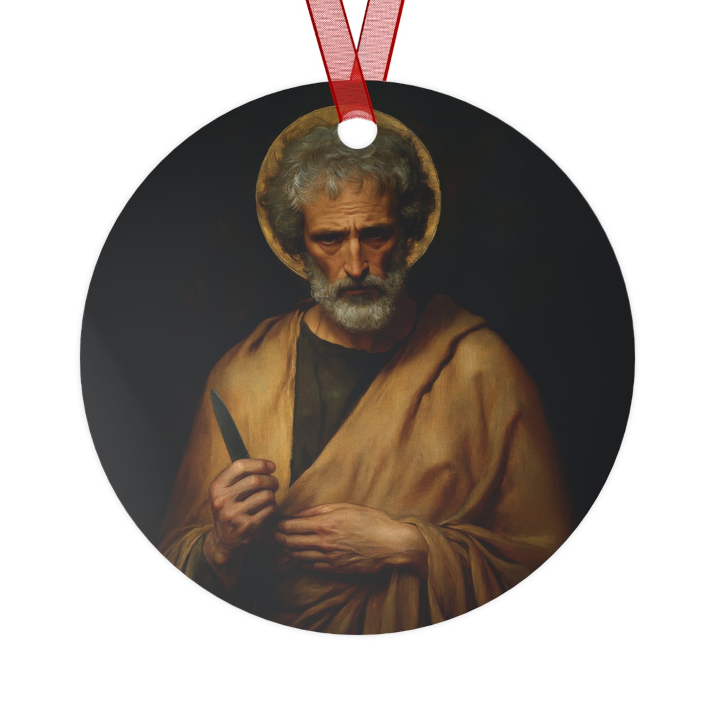 Saint Bartholomew the Apostle Metal Ornament - Religious Holiday Christmas Ornament and Keepsake - Double sided - Prayer Ornament