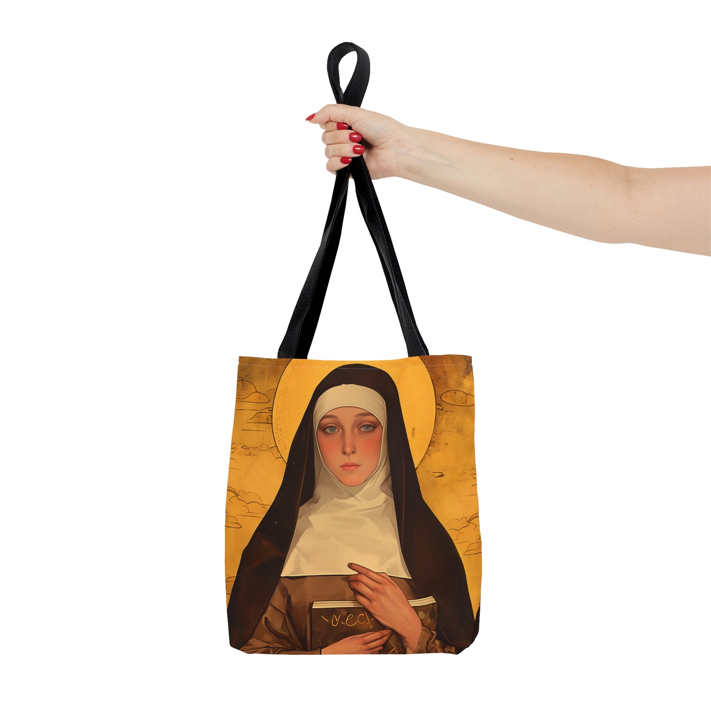 Saint Catherine of Bologna Tote Bag - Large Medium Small Faith Art Bag - Catholic Faith Purse - Religious Carry All Reusable Tote Bag