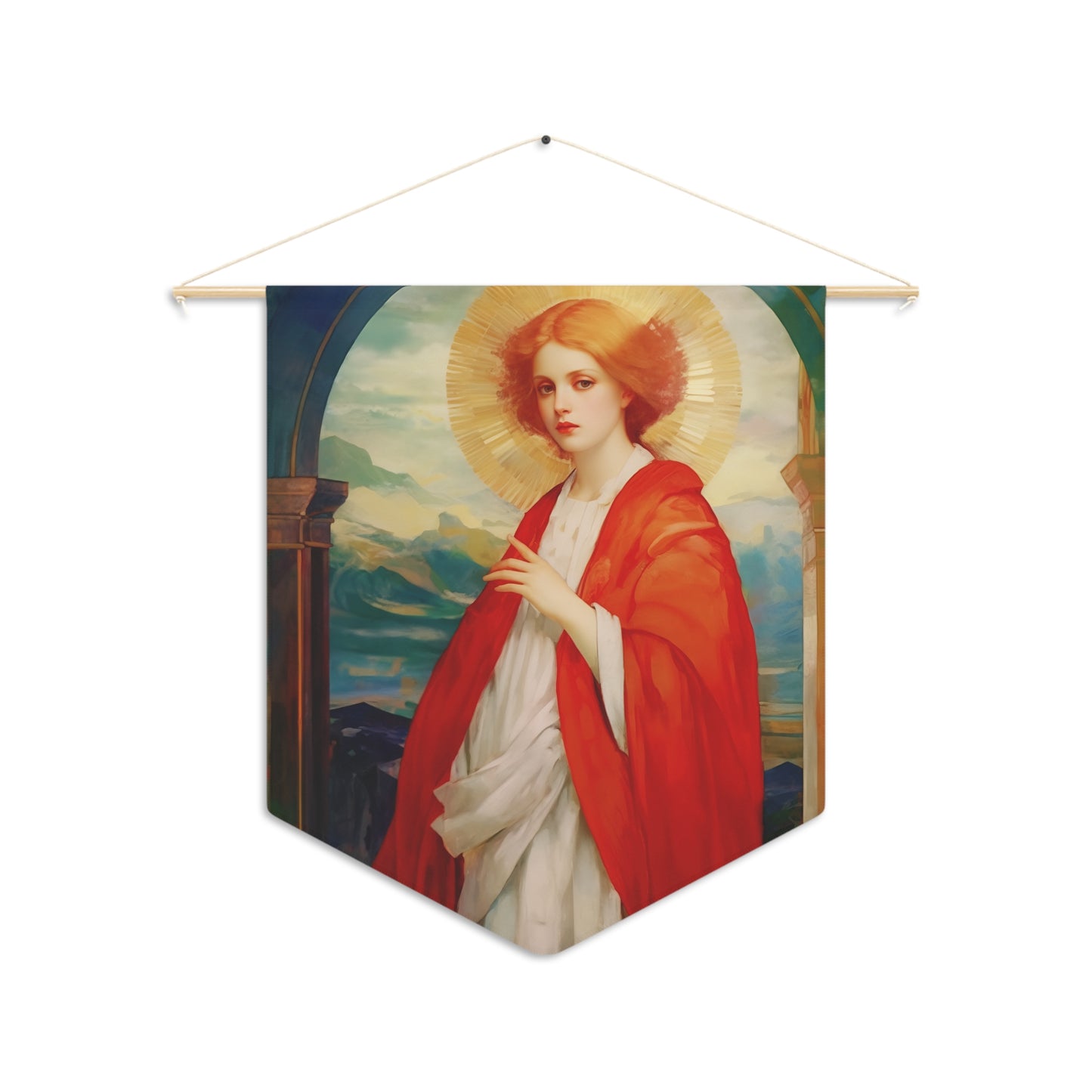 Saint Bibiana Wall Banner / Wall Hanging / Pennant - Prayer room art - Catholic Home Art - Large Saint Art - 18" x 21"