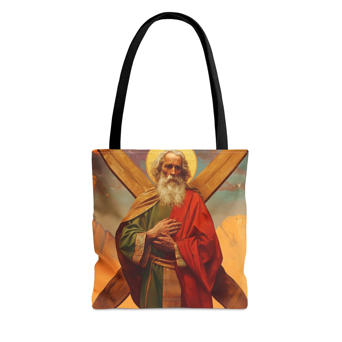 Saint Andrew the Apostle - Tote Bag - Large Medium Small Faith Art Bag - Re usable Tote Purse - Double Sided - Catholic Art Bag
