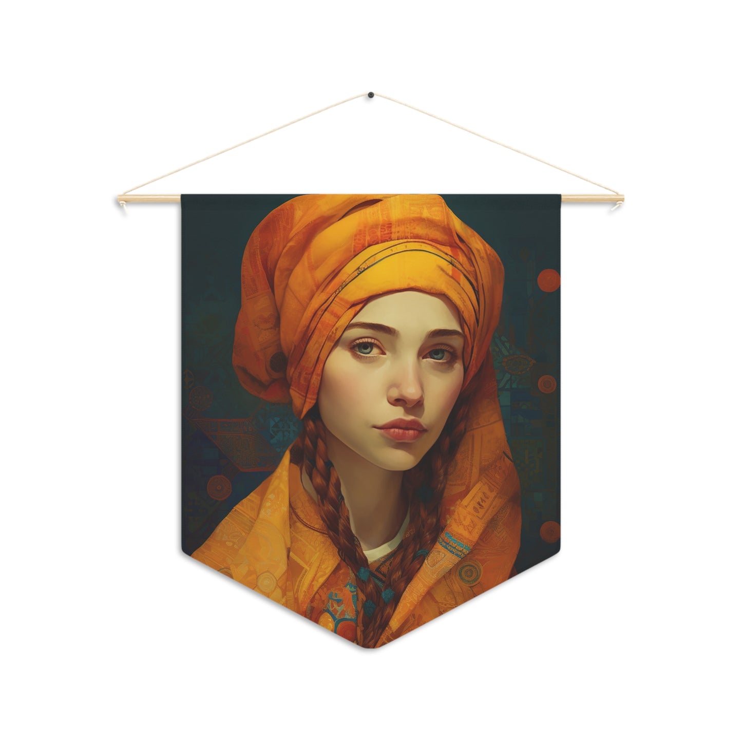 Saint Genevieve Banner / Wall Hanging / Pennant - Prayer room - Catholic Art - Saint Art - Large Saint Print - 18" x 21"