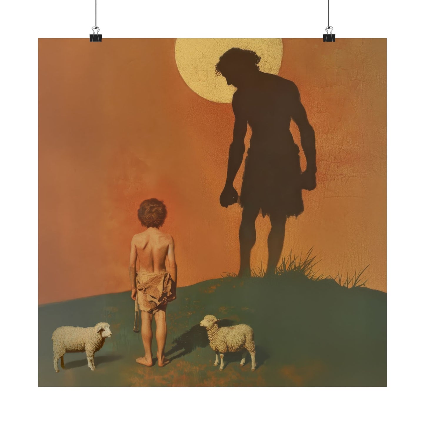 The Victor Had No Sword - David and Goliath - Sanctified Souls Print - Multiple Sizes - Premium Matte Vertical Posters - Bible Story