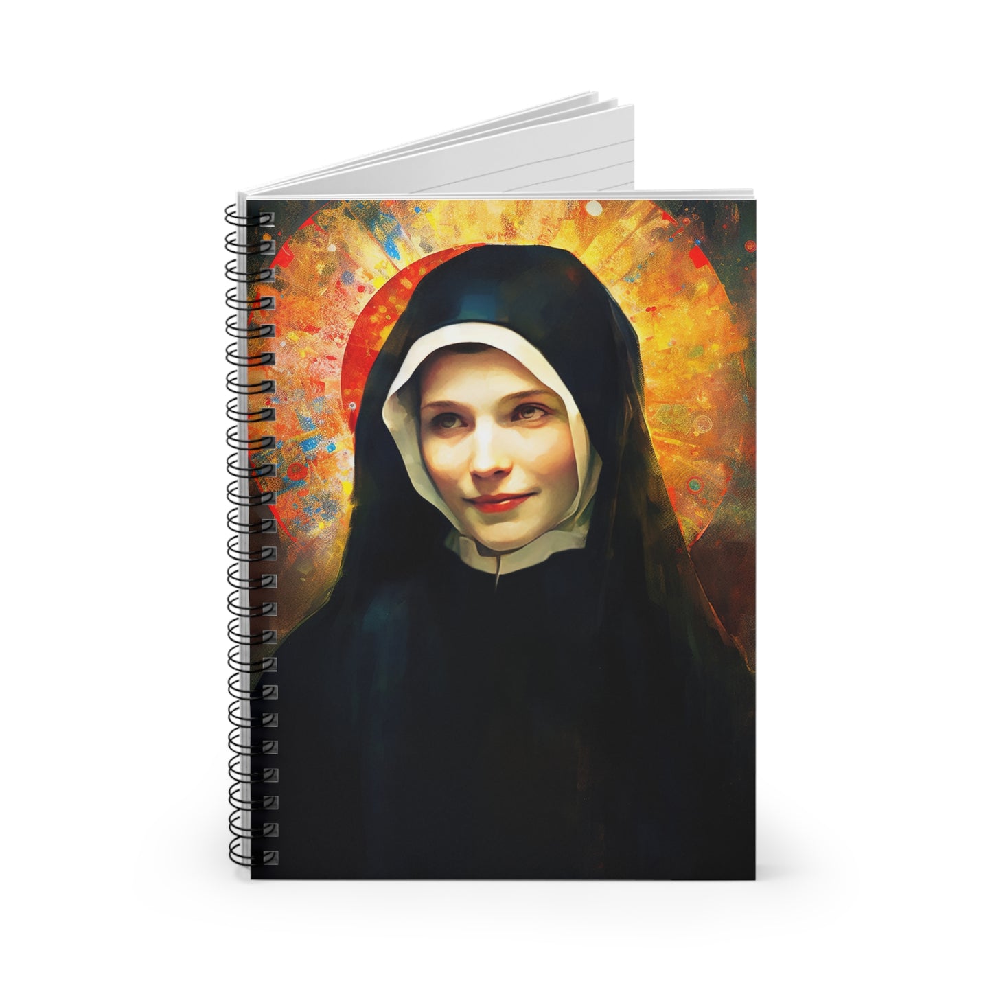 Saint Maria Faustina Kowalska Journal - Sanctified Souls Art - Religious Based Notebook - Spiral Notebook - Ruled Line