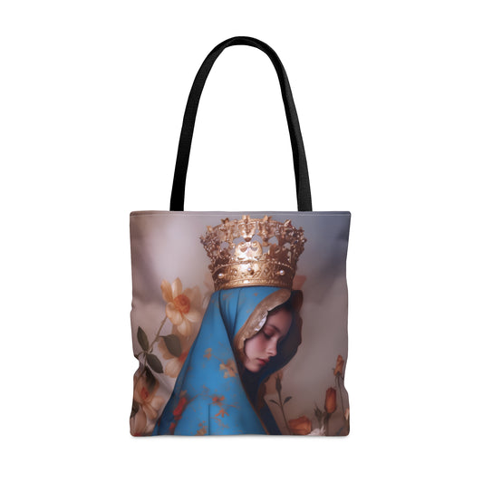 Our Lady of the Roses - Tote Bag - Large Medium Small Faith Art Bag - Catholic Faith Purse - Mother Mary