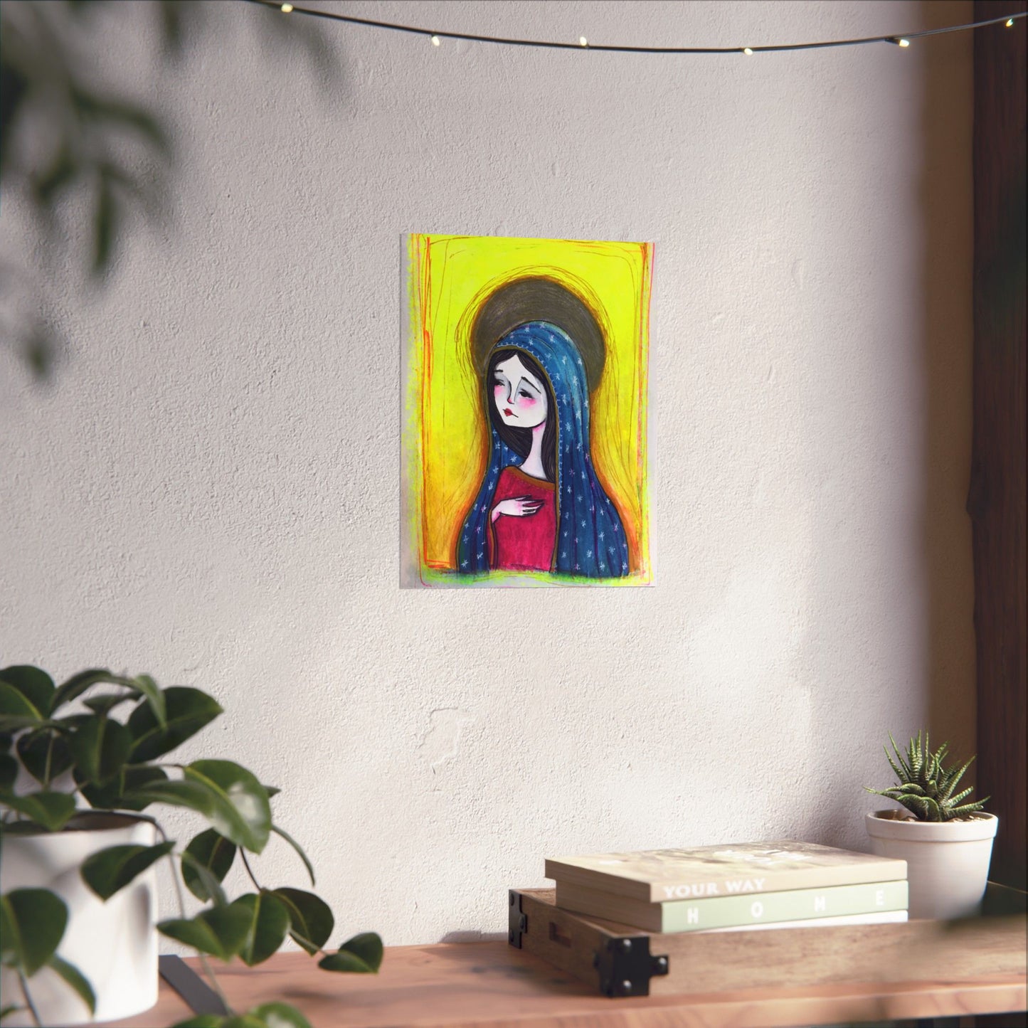 Our Lady of Guadalupe Poster Print - Hand-Drawn Catholic Art Print | Marian Devotional Wall Art | Sanctified Solocosmo Religious Poster