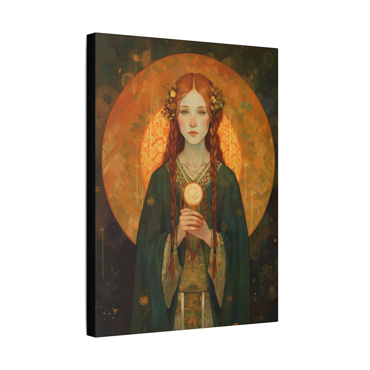 Saint Brigid of Ireland Canvas Print - Multiple Sizes - Catholic Home art - Museum Wrapped Canvas - Sanctified Souls Print