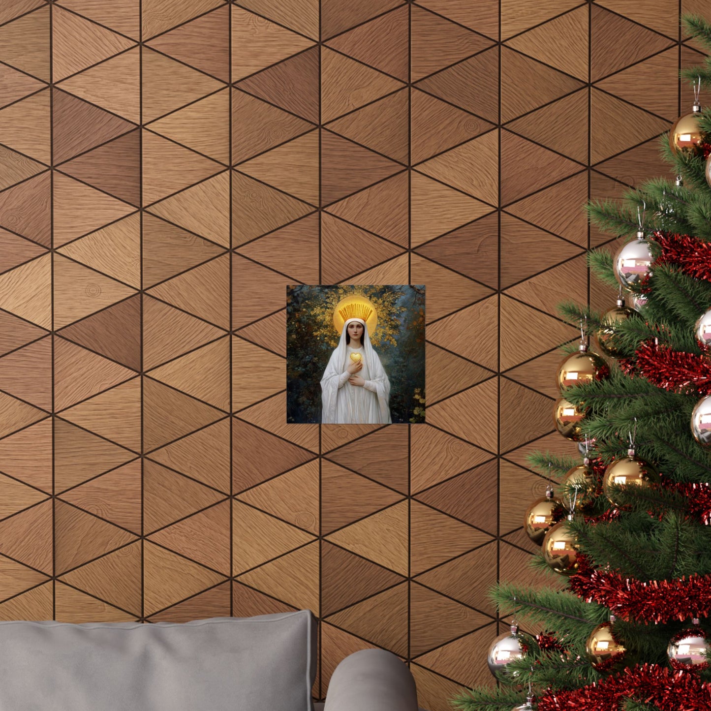 Our Lady of Beauraing - Our Lady of the Golden Heart - Marian Art - Sanctified Souls Print - Multiple Sizes - Premium Vertical Posters