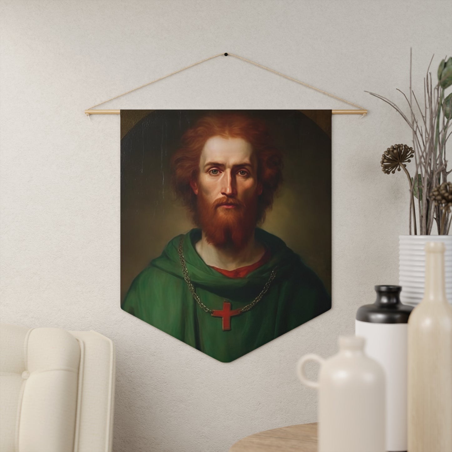 Saint Alexius of Rome Banner / Wall Hanging / Pennant - Prayer room - Catholic Art - Saint Art - Large Saint Print - 18" x 21"