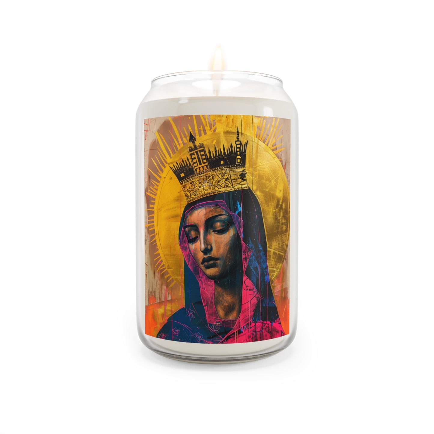 Mother Mary - Queen of the Universe  - Scented Prayer Candle, 13.75oz -  Candle - Catholic Art - prayer room Scented Candle - Religious
