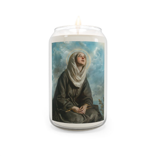 Saint Margaret of Cortona Candle - Scented Prayer Candle, 13.75oz - Tall Size - Religious Candle - Catholic Art - Religious Gift
