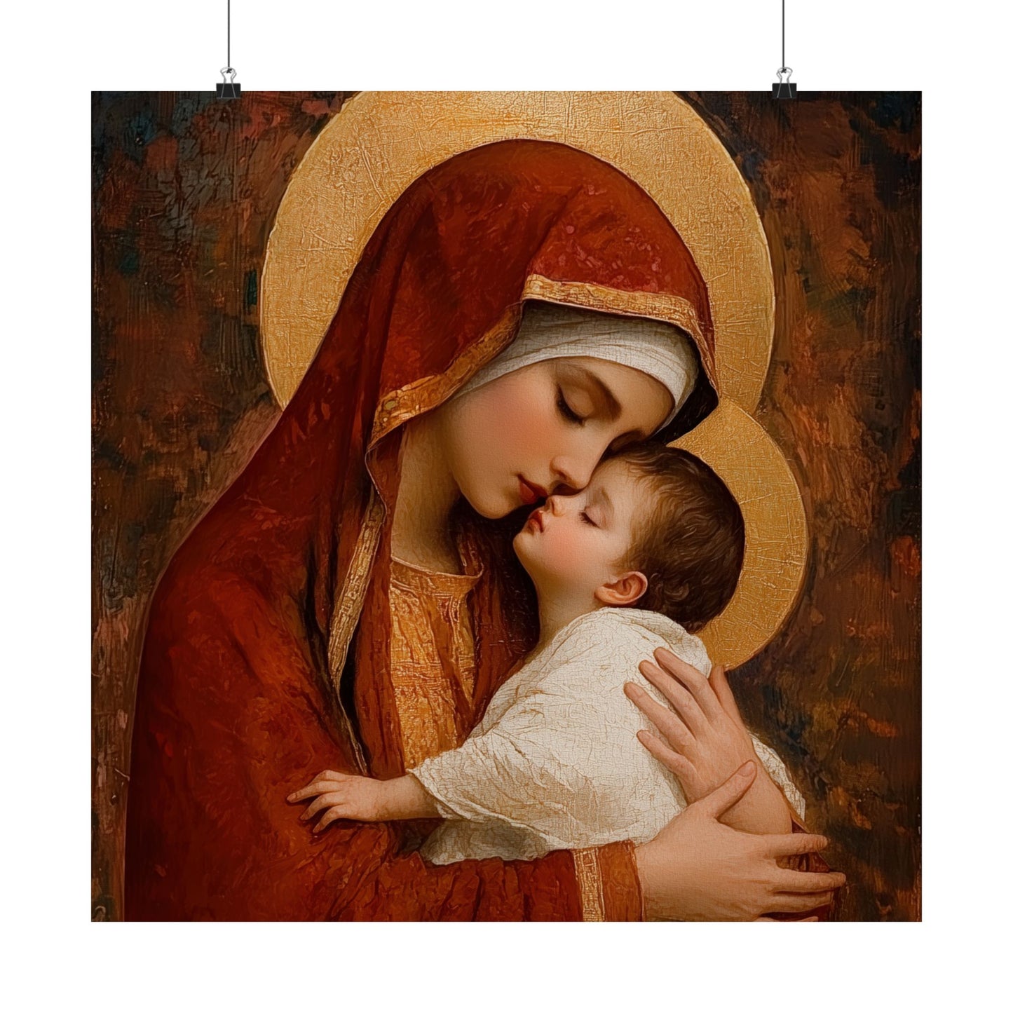 Our Lady of Tenderness - Mother Mary and the Christ Child - Marian Art - Sanctified Souls Print - Multiple Sizes - Premium Vertical Posters