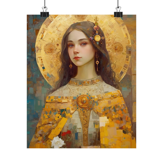 Saint Dymphna - Sanctified Souls Print - Multiple Sizes - Premium Matte Vertical Posters