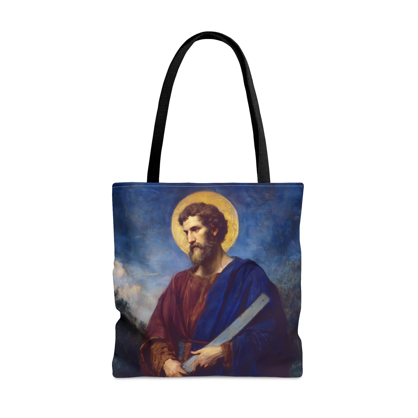 Saint Simon the Apostle / Simon the Zealot Tote Bag - Large Medium Small Faith Art Bag - Catholic Faith Purse - Double Sided