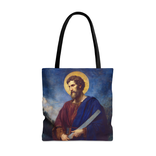 Saint Simon the Apostle / Simon the Zealot Tote Bag - Large Medium Small Faith Art Bag - Catholic Faith Purse - Double Sided