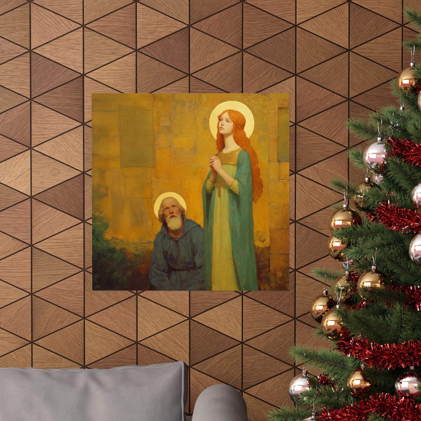 Saints Justina and Cyprian -  Catholic Art - Multiple Sizes - Premium Posters - Catholic Art - Christian Home - Catholic Saint Art