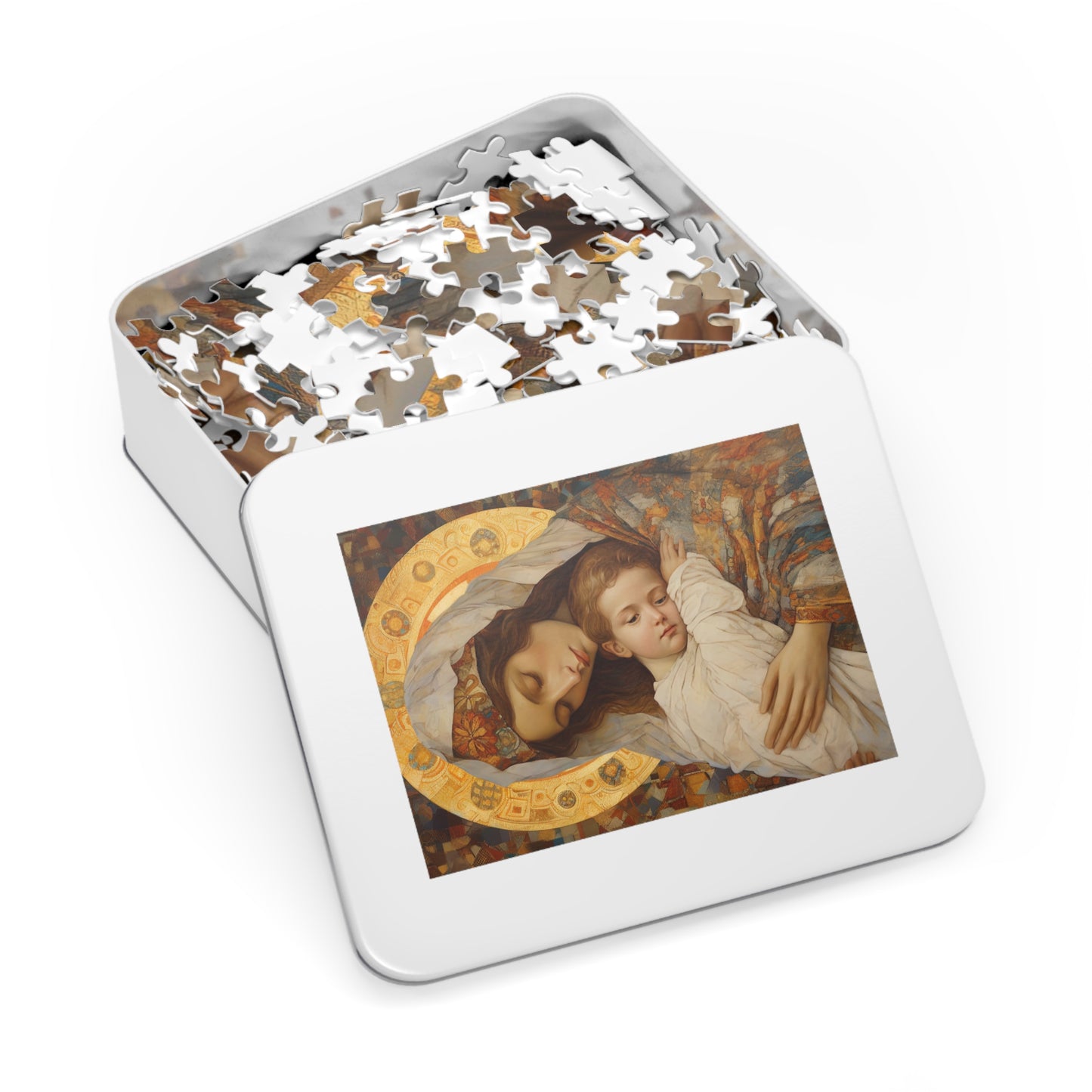 Cradle of Grace - Madonna and the Newborn Christ - Puzzle and Keepsake Tin - Jigsaw Puzzle (30, 110, 252, 500,1000-Piece) - Religious Puzzle