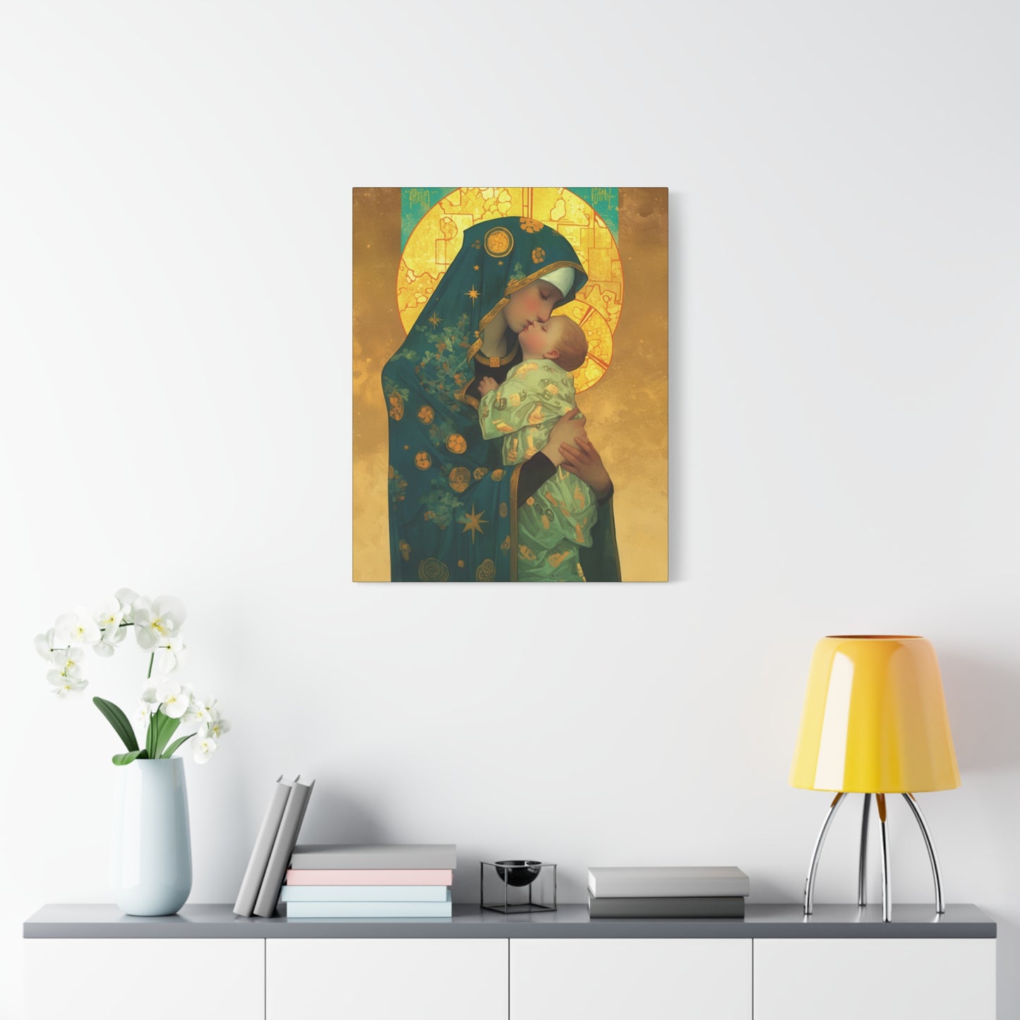 Peaceful Refuge - Mary and the Christ Child - Museum Wrapped Canvas - Print - Religious Art for your Home - Catholic Saint Art