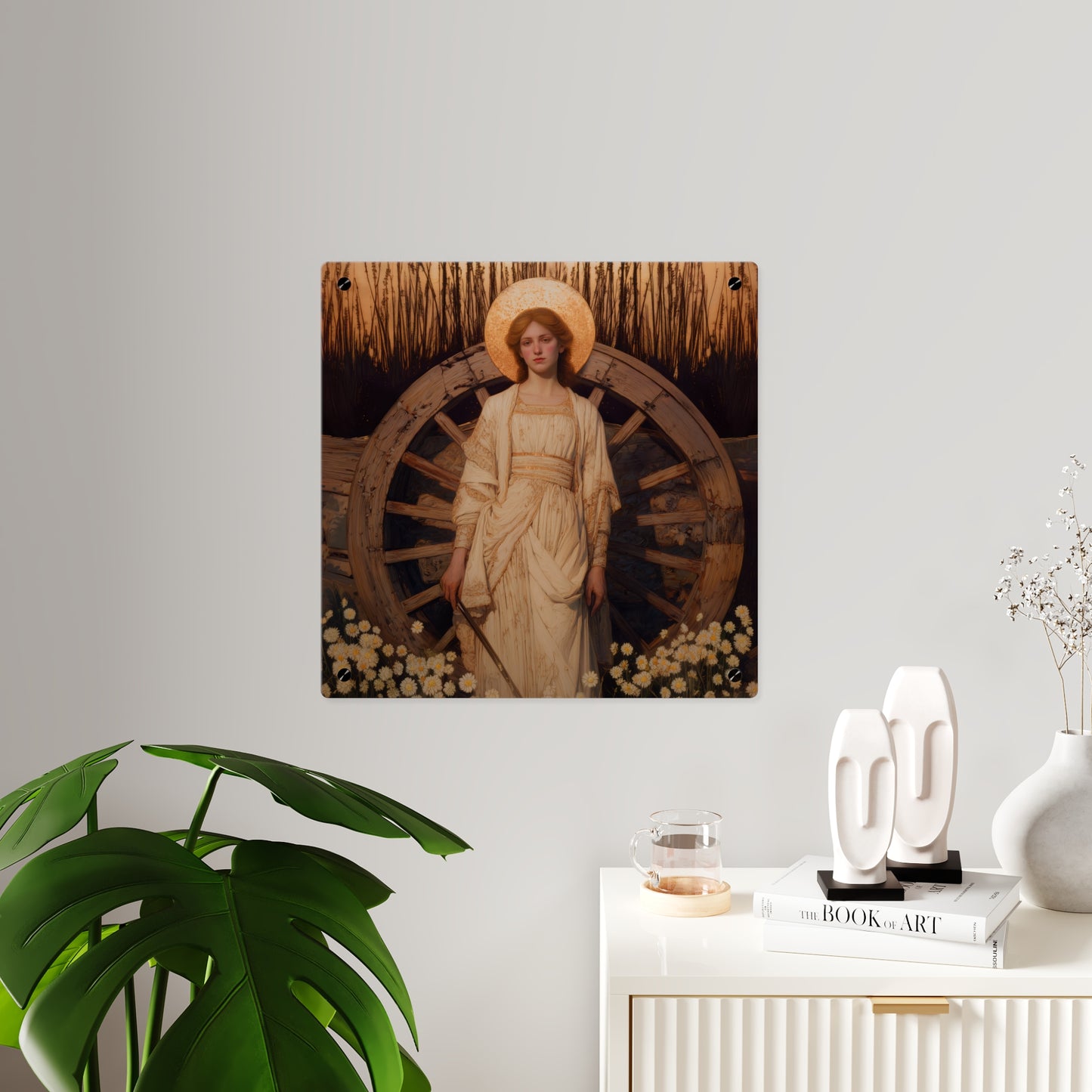 Saint Catherine of Alexandria Wall Art Panel - Ready to Hang Acrylic Print - Catholic Saint Art - Patron Saint Print - No Frame needed