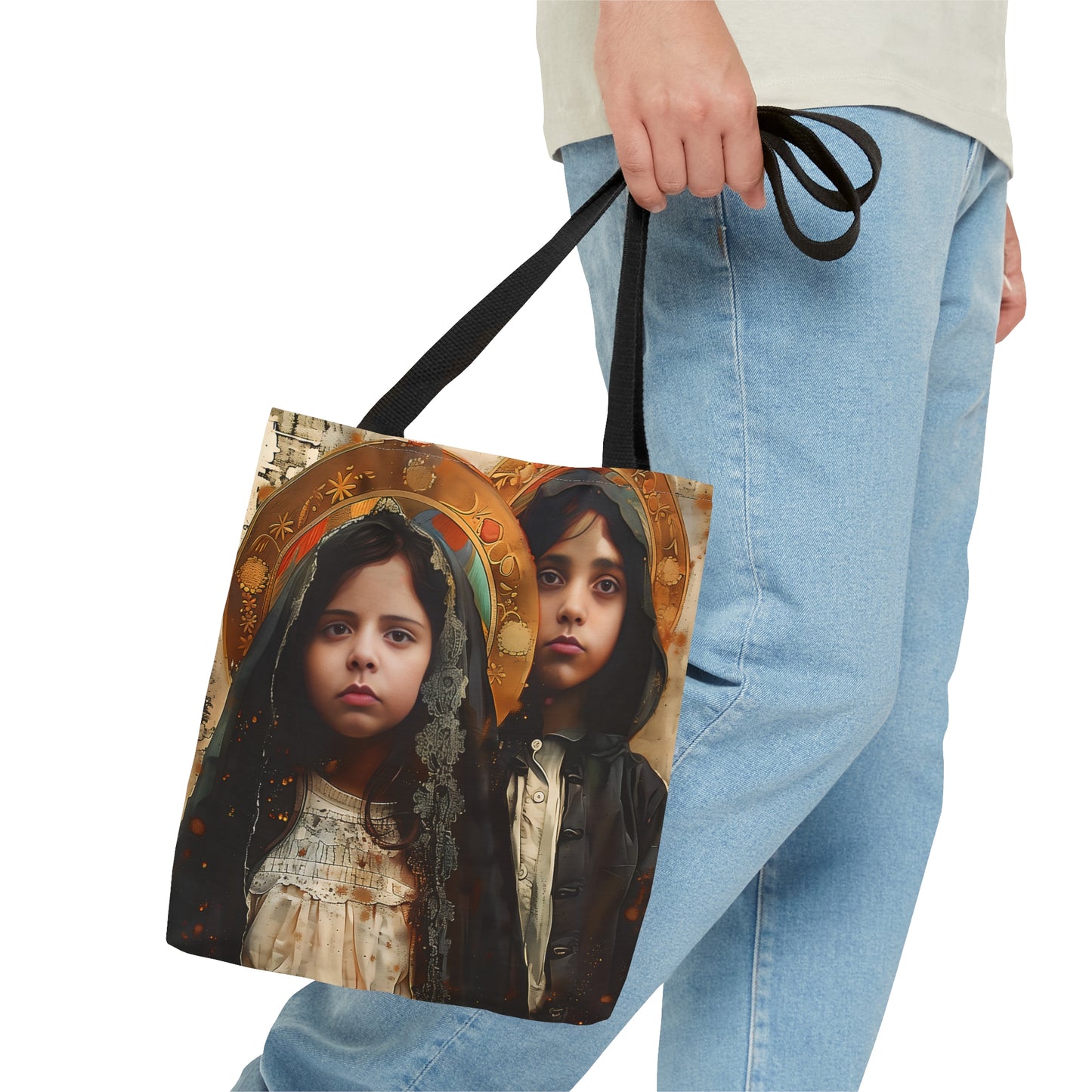 Saints Francisco and Jacinta Marto Tote Bag - Purse - Three sizes - Faith Art Bag - Catholic faith inspired carry-all purse - Double Sided