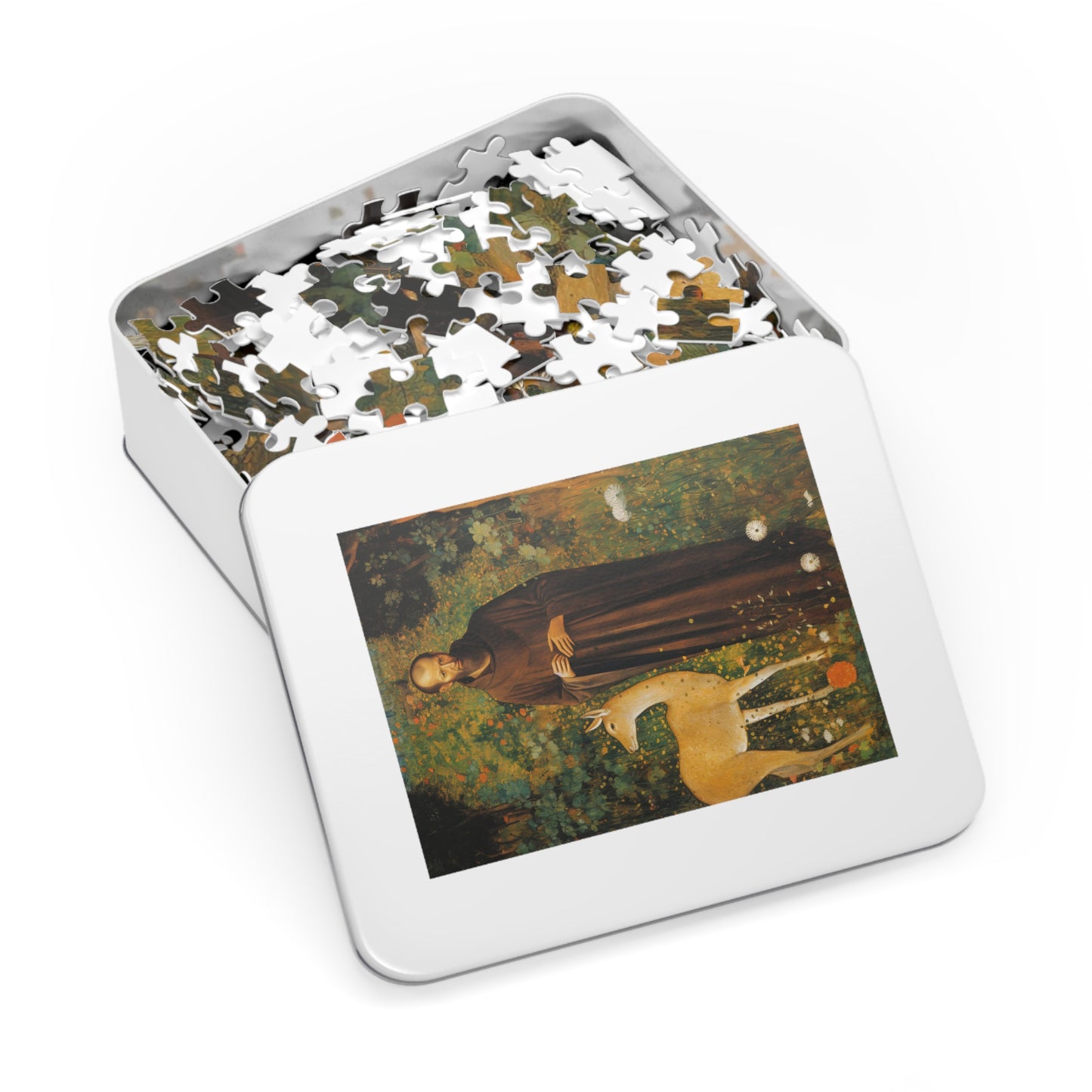 Saint Giles - Puzzle and Keepsake Tin - Religious Jigsaw Puzzle (30, 110, 252, 500,1000-Piece) - Religious Puzzle