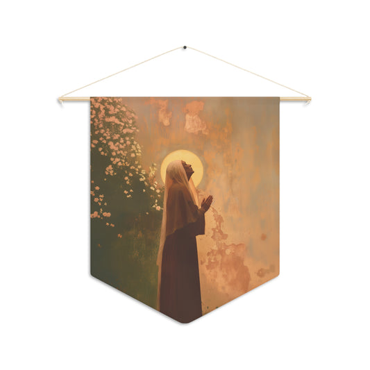 Saint Monica Pennant / Banner / Wall Hanging - Prayer room art - 18" x 21" - Catholic - Large Banner