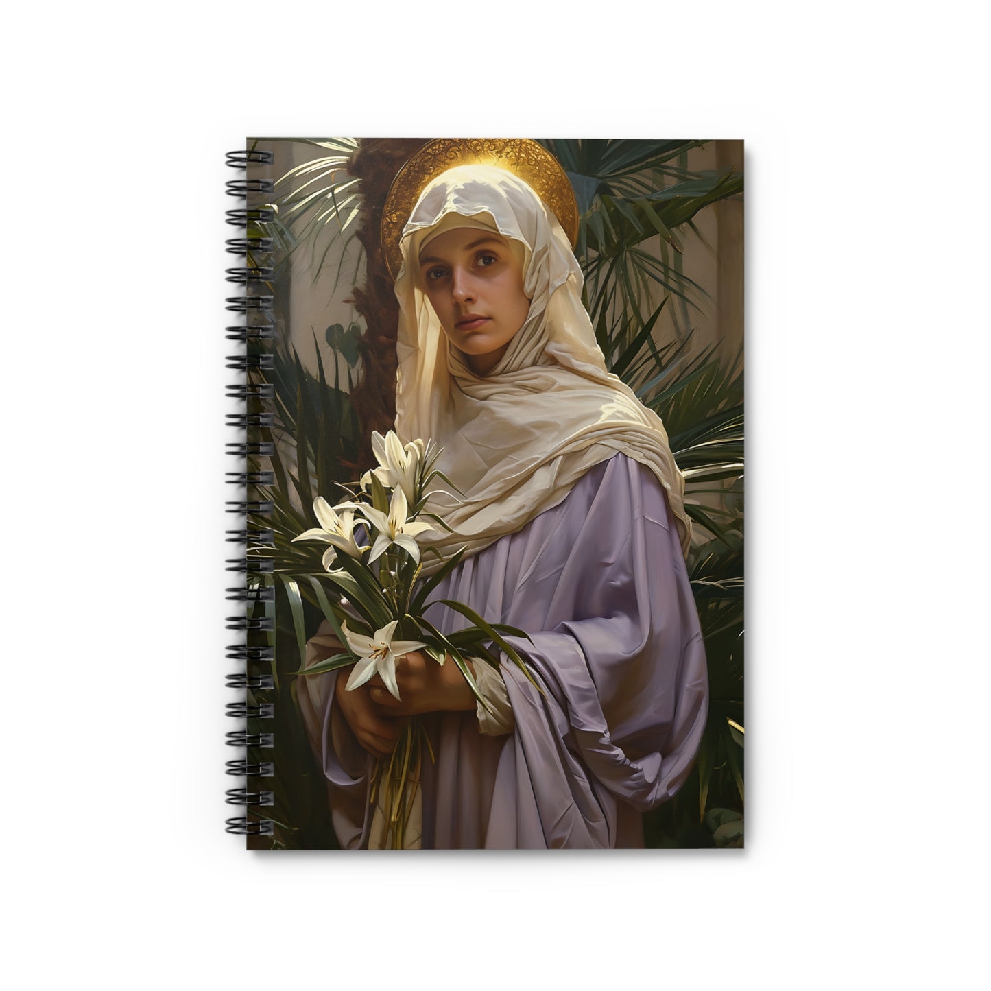 Saint Adele Journal - Sanctified Souls Art - Religious Based Notebook - Spiral Notebook - Ruled Line