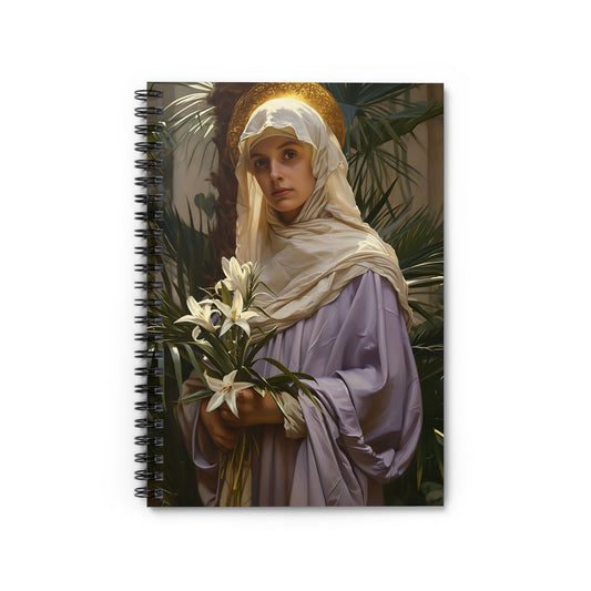 Saint Adele Journal - Sanctified Souls Art - Religious Based Notebook - Spiral Notebook - Ruled Line