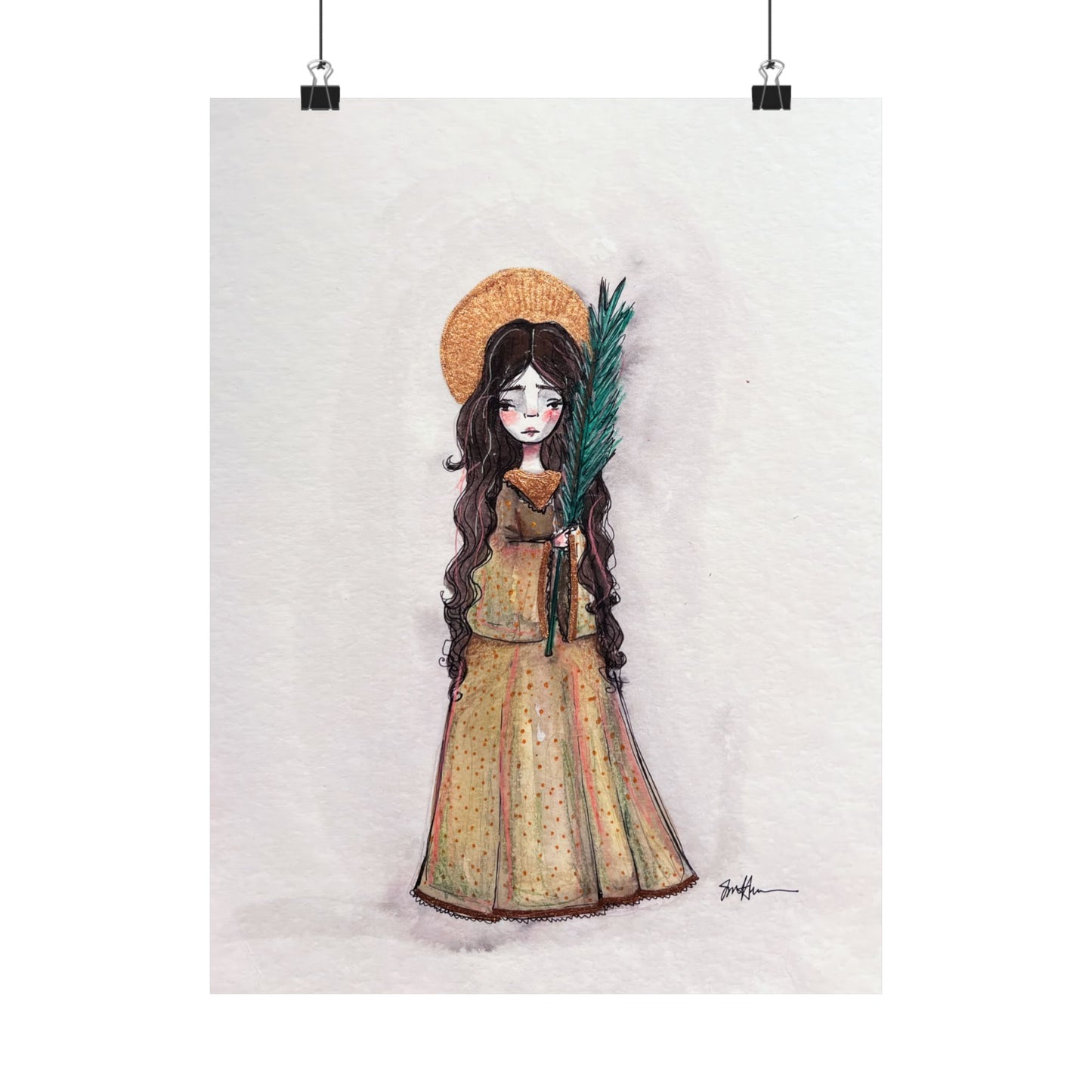 Saint Hope Poster - Hand-Drawn Art | Catholic Art Print | Faith Hope and Charity Middle Sister | Devotional Wall Art | Sanctified Solocosmo