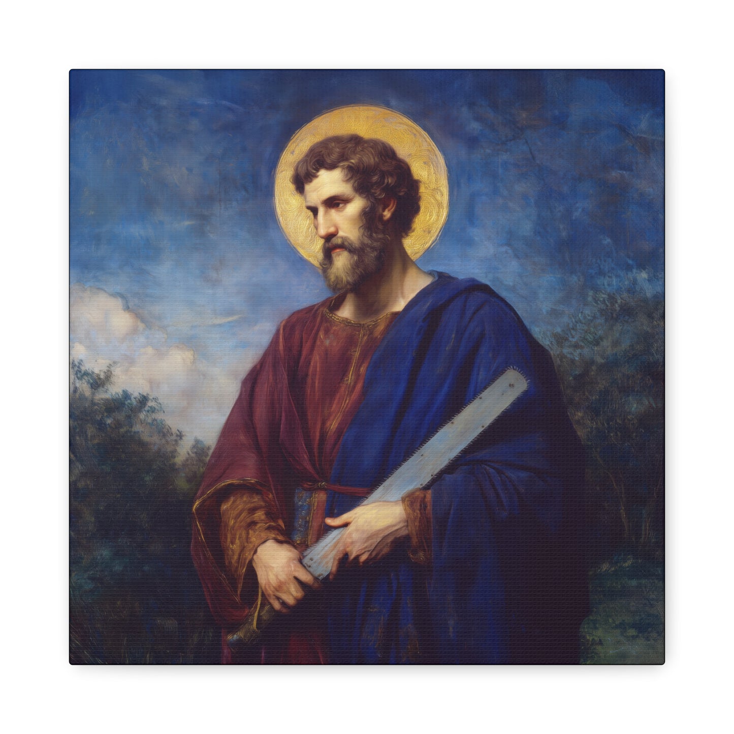 Saint Simon the Apostle  - Gallery Wrapped Canvas - Print - Religious Art for your Home - Catholic Art