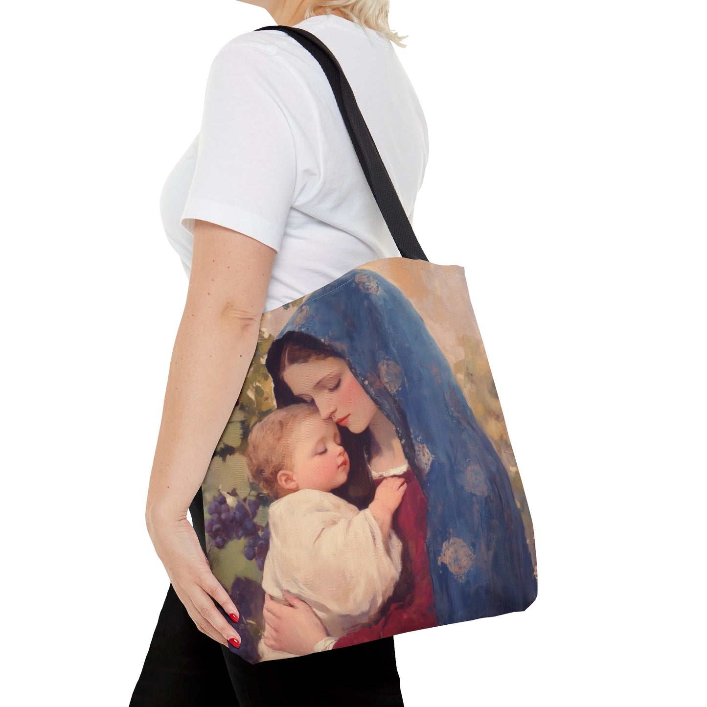 Our Lady of the Grapes / Out Lady of the Harvest - Tote Bag - Large Medium Small Faith Art Bag - Catholic Faith Purse - Mother Mary