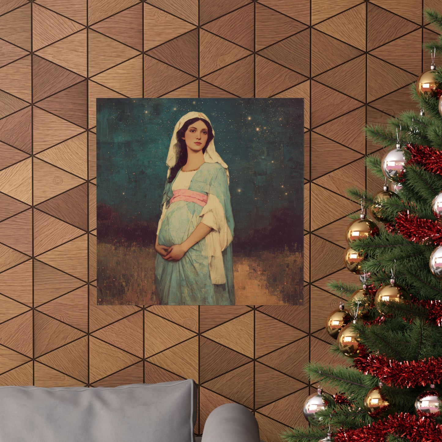Our Lady of 'O' - Our Lady of Expectation - Mother Mary - Marian Art - Sanctified Souls Print - Multiple Sizes - Premium Vertical Posters
