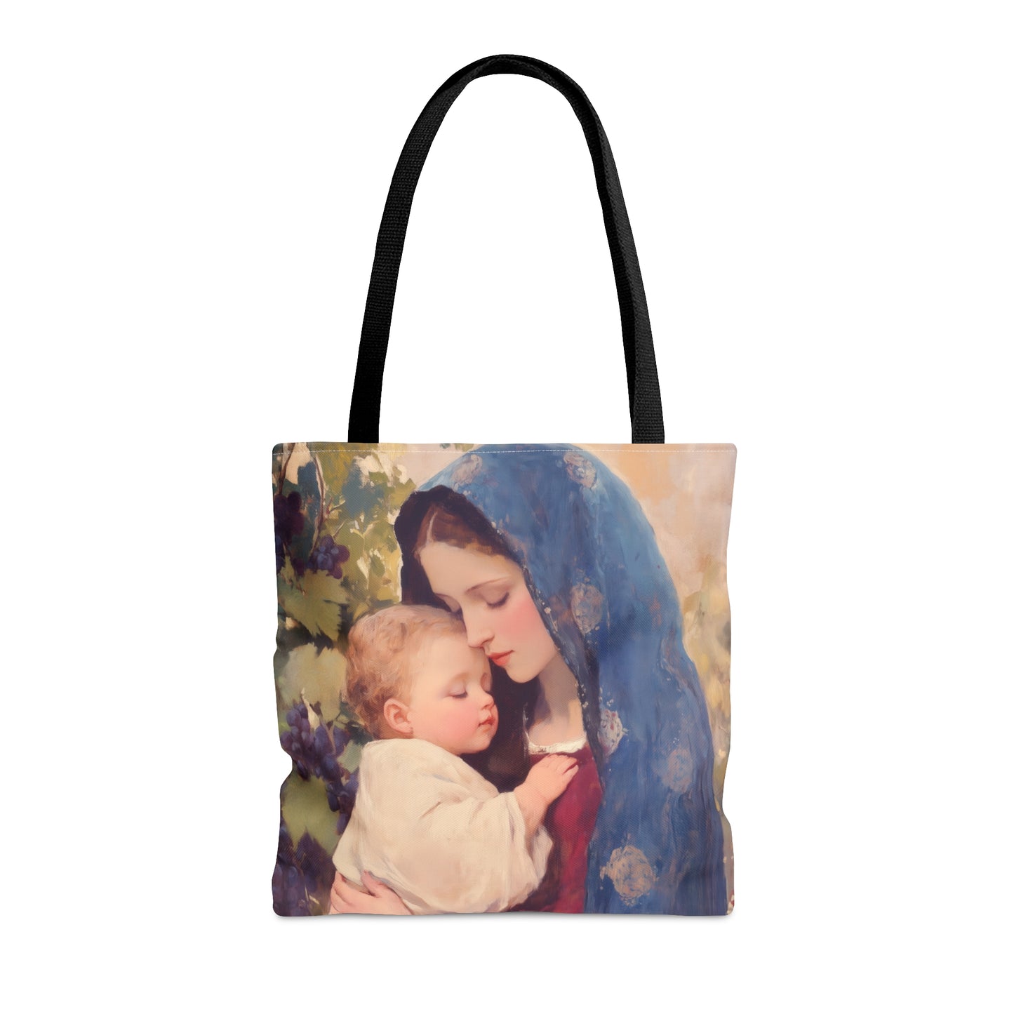 Our Lady of the Grapes / Out Lady of the Harvest - Tote Bag - Large Medium Small Faith Art Bag - Catholic Faith Purse - Mother Mary