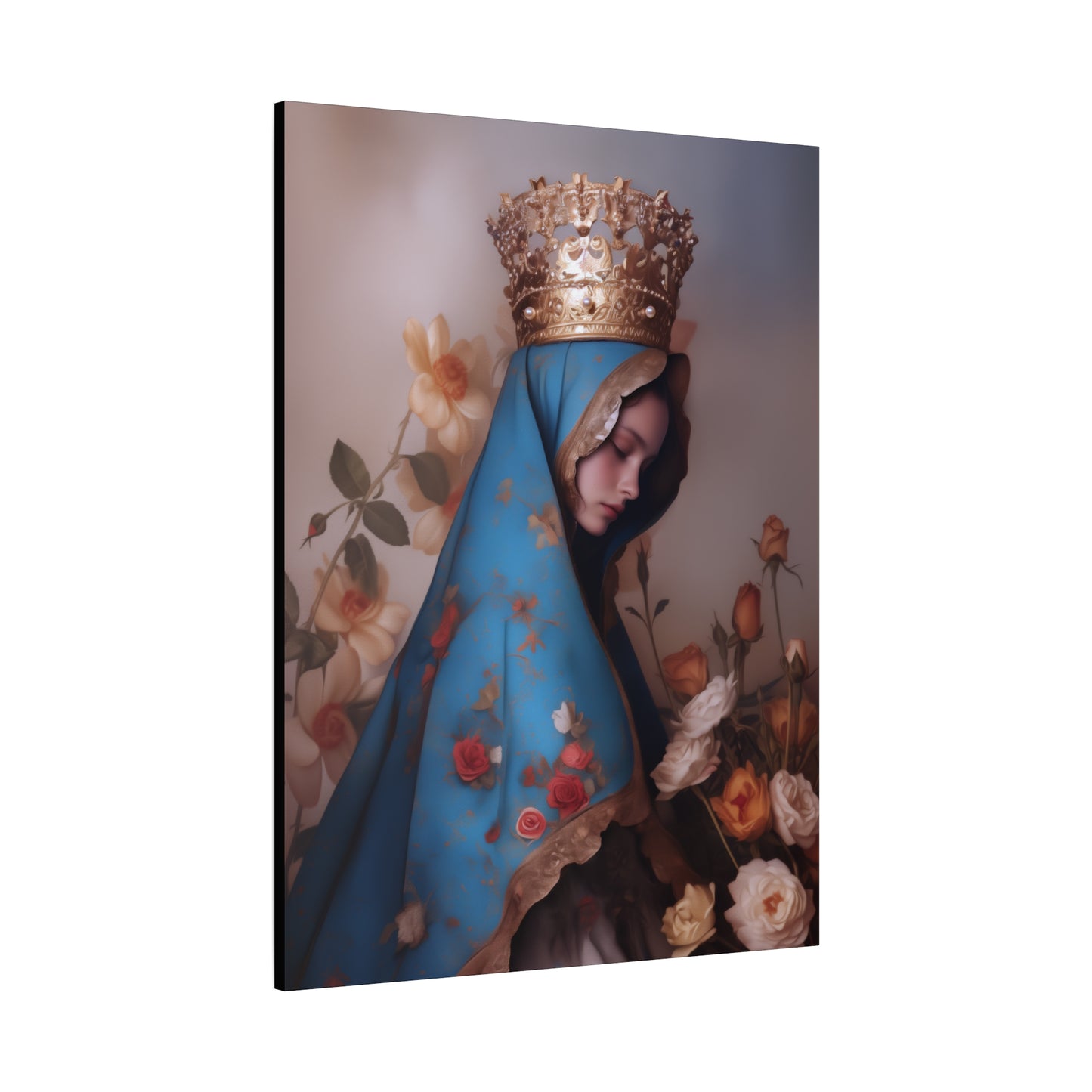 Our Lady of the Roses - Gallery Wrapped Canvas - Print - Religious Art for your Home - Catholic Art