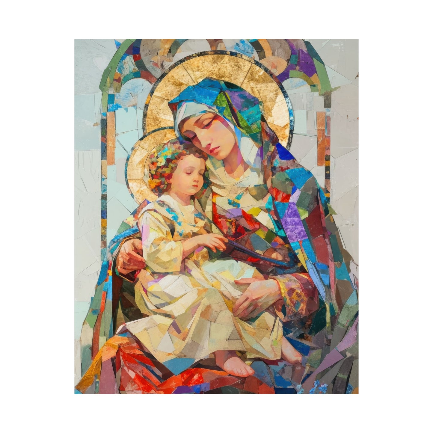 Virgin Mary - Light of All Saints Poster Print - Sanctified Souls Print - Multiple Sizes - Premium Posters - Catholic Art