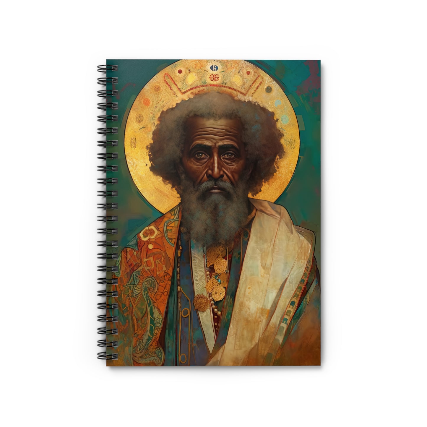 Saint Moses Journal - Sanctified Souls Art - Religious Based Notebook - Spiral Notebook - Ruled Line