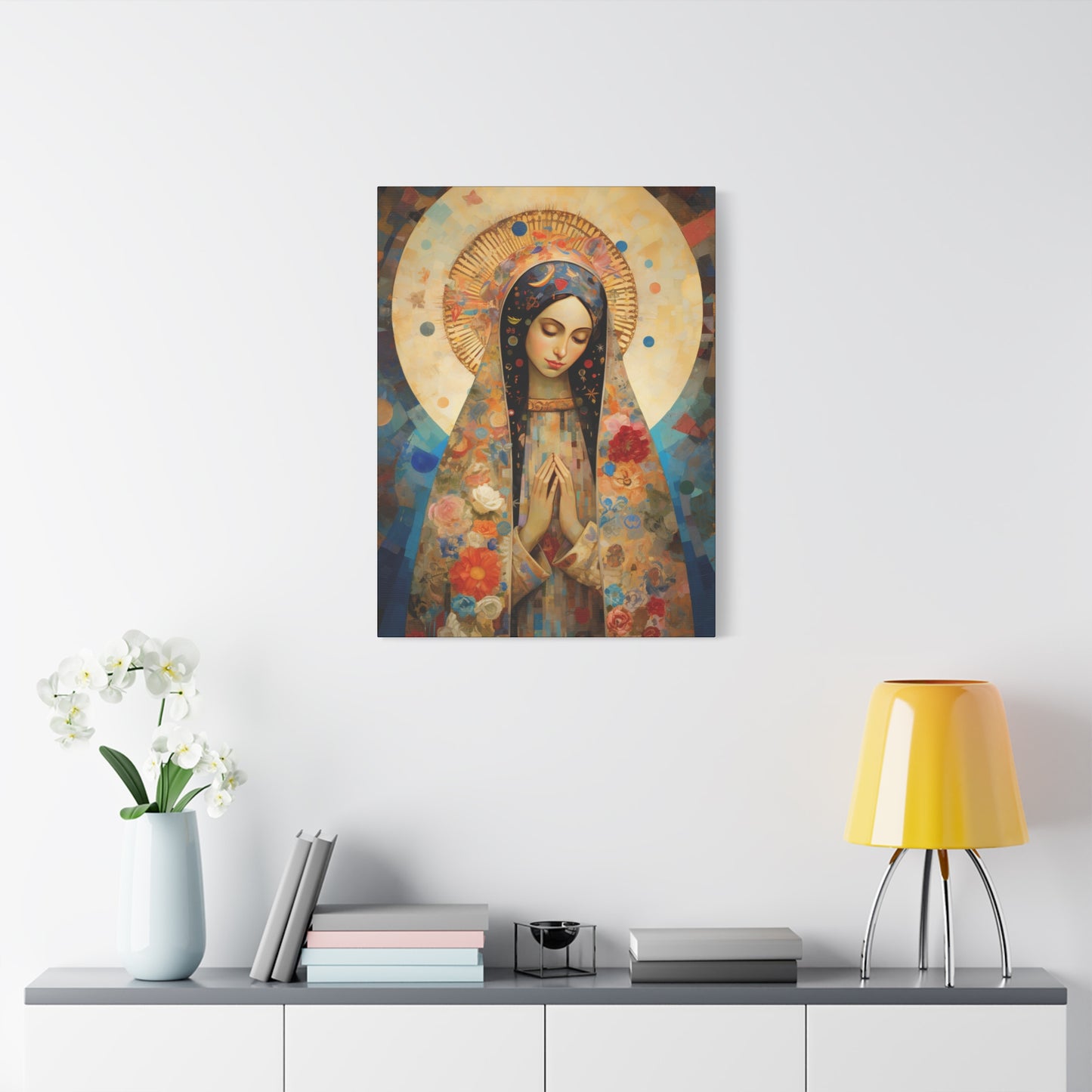 Lady of Guadalupe Icon of Love Museum Wrapped Canvas Print - Multiple Sizes - Catholic Home art